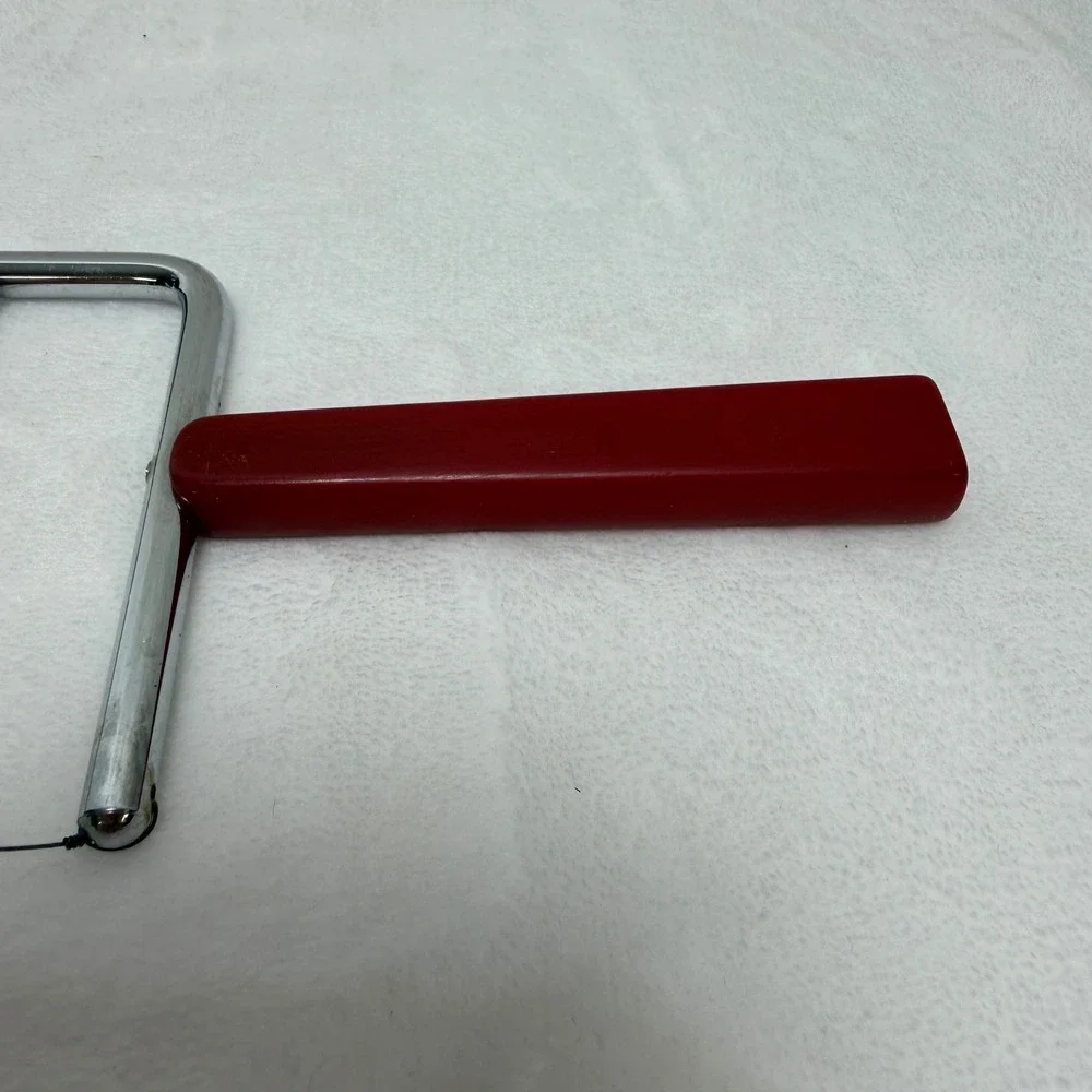 VTG MCM Red Bakelite Handle Cheese Slicer Stainless‎ Steel Wire Cutter MCM